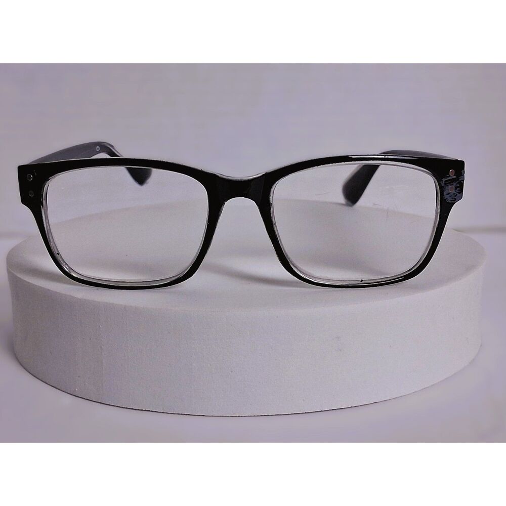 Foster Grant Black n Clear Tristan TG1023 52-18-143 PD58.5 +2.75 Reading Glasses